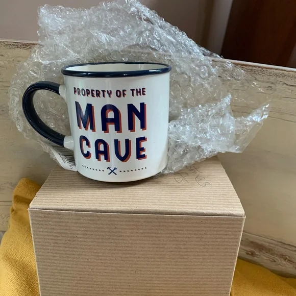 White and Blue 'Man Cave' Mug - Picture 1 of 5